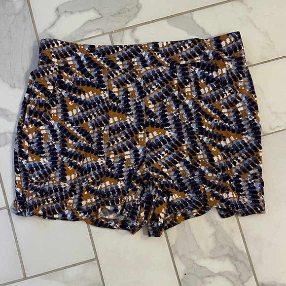 Nine West Pants - Nine West High Waist Geometric Women's Shorts - Blue, Brown, White